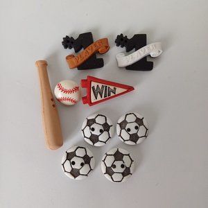 Baseball & Soccer Player Button Pack for Kids Clothes or Accessories